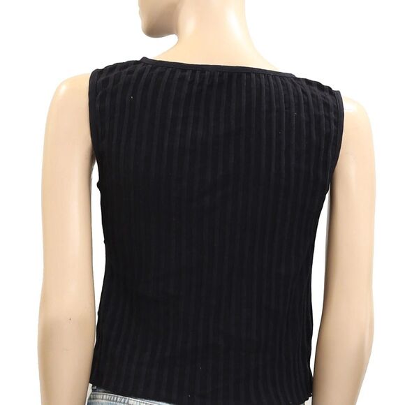 Free People Tilly Vest Blouse Top Knit Ribbed Buttondown Scoop-Neck XS 280635 - Picture 8 of 8